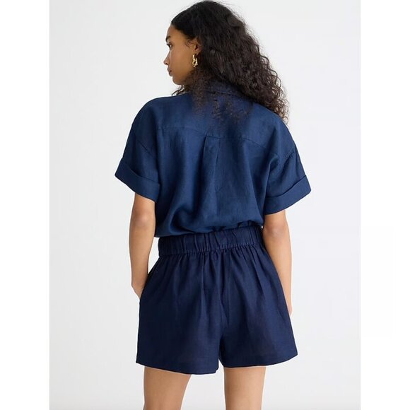 NWT J.Crew Tropez Linen Shorts size S Navy Blue Black - Picture 4 of 11